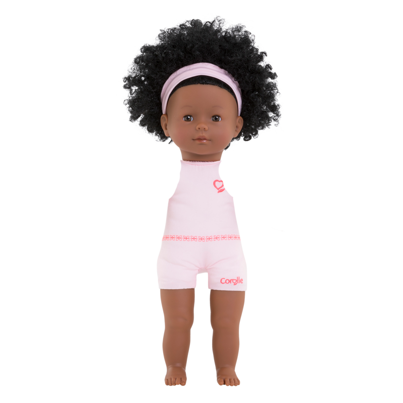 Puppe zum Anziehen Pauline Ma Corolle lockiges schwarzes Haar und braune Scheraugen 36 cm ab 4 Jahren