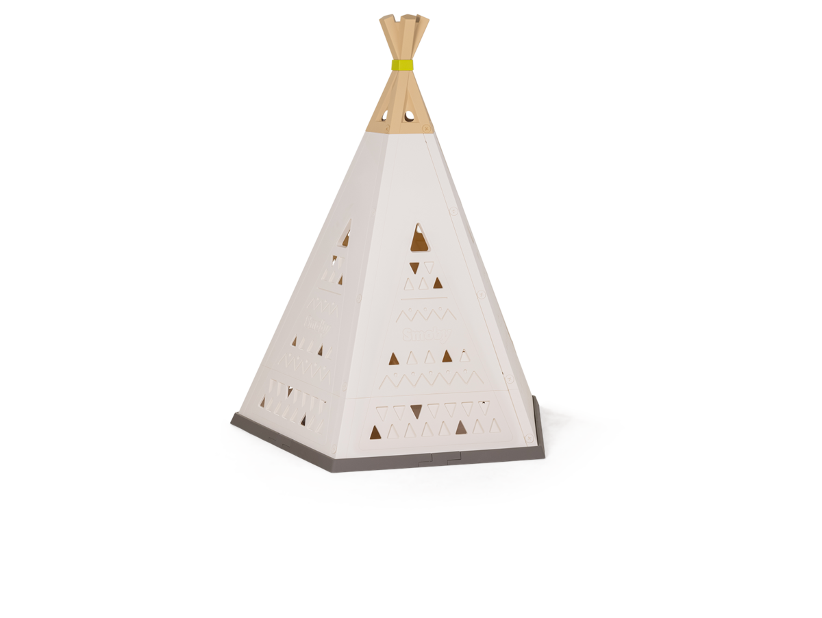Natürliches Zelt Indoor&Outdoor Teepee Evolutive Smoby höhenverstellbar 159-184 cm mit Textilvorhang UV-Filter von 2-8 Jahren