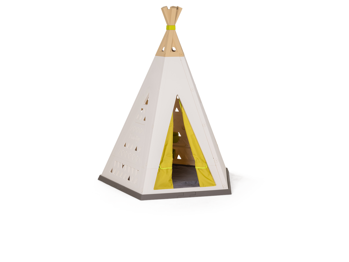 Natürliches Zelt Indoor&Outdoor Teepee Evolutive Smoby höhenverstellbar 159-184 cm mit Textilvorhang UV-Filter von 2-8 Jahren
