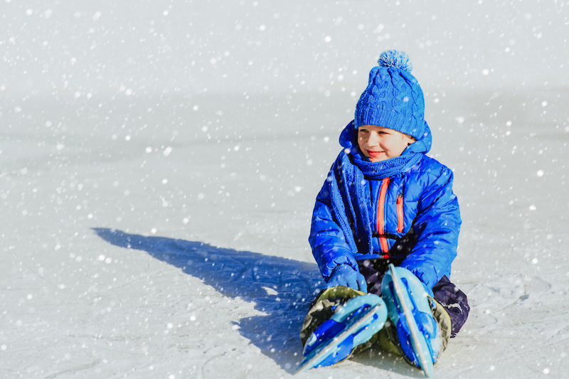 Schlittschuhlaufen und Kinder